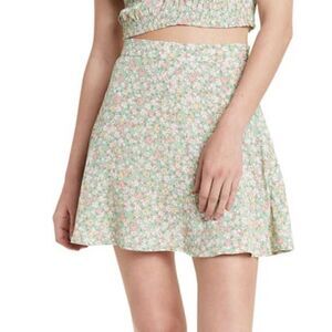 ELODIE Floral Print Mini Skirt Women Size Large